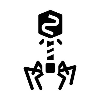 bakteriyofaj virüsü sembol vektörü izole çizimi