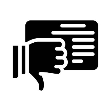 Glyph simge vektör illüstrasyonundan hoşlanmayan tekrarla