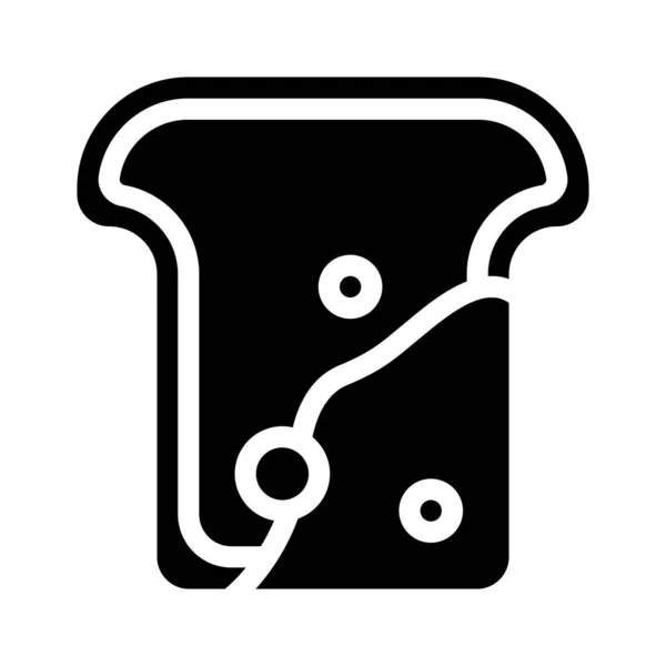 Plíseň na obrázku vektoru ikony chlebového glyfu — Stockový vektor