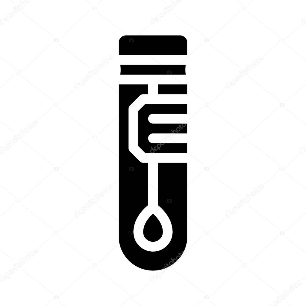 stick in flask for analysis glyph icon vector illustration