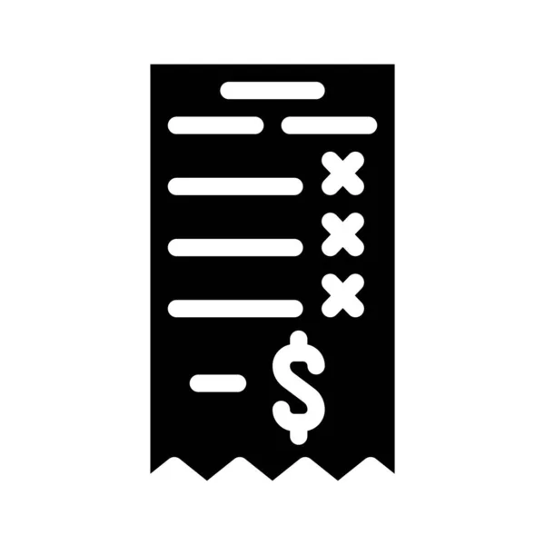 Verlies van geld ontvangst glyph pictogram vector illustratie — Stockvector