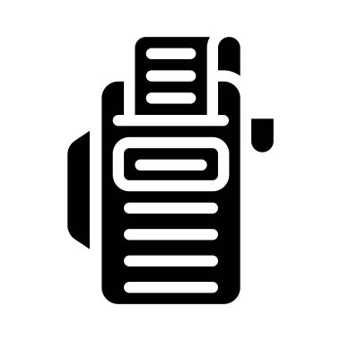 fatura glyph ikon vektör illüstrasyonlu yazar kasa