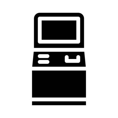 atm kiosk glyph simgesi vektör izole çizimi