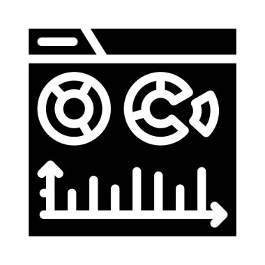 Elektronik finansal rapor Infographic glyph simge vektör illüstrasyonu
