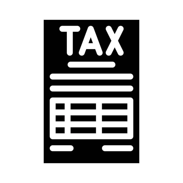 Φορολογικό έγγραφο glyph εικονίδιο διάνυσμα απομονωμένη εικόνα — Διανυσματικό Αρχείο