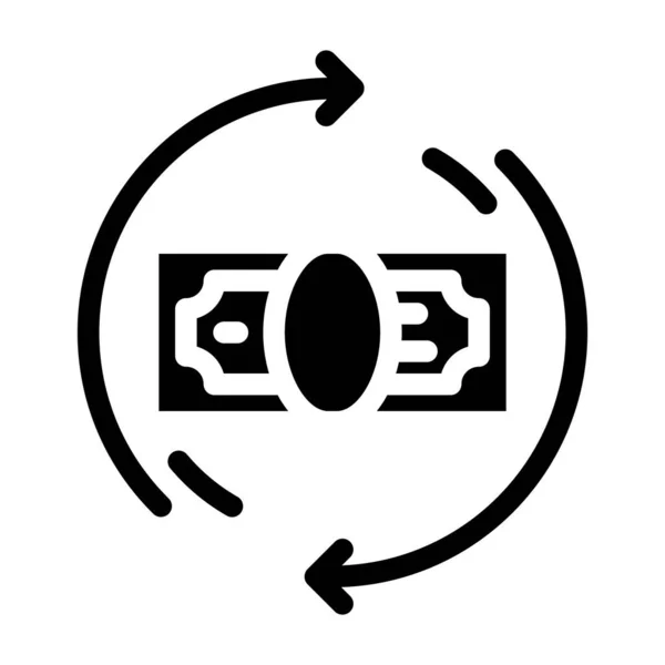 Geld bankbiljet cirkel pijlen hiëroglief pictogram vector illustratie — Stockvector