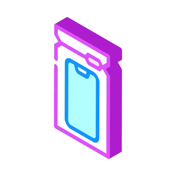 Wasserdichte Tasche Handyschutz isometrisches Symbol Vektor Illustration — Stockvektor