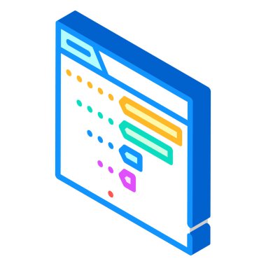 İstatistikleri gözden geçir izometrik vektör izole çizimi