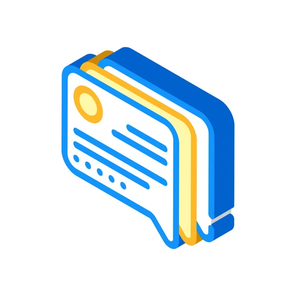 Review quote frame isometric icon vector illustration — 스톡 벡터