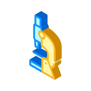 mikroskop ekipmanları izometrik ikon vektörü izole çizimi