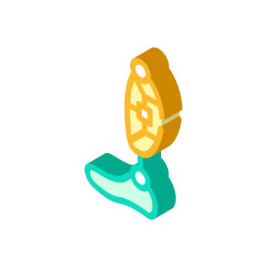 bacak protezi izometrik ikon vektörü izole çizimi