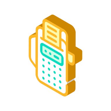 Alınan izometrik simge vektör illüstrasyonlu nakit kasası