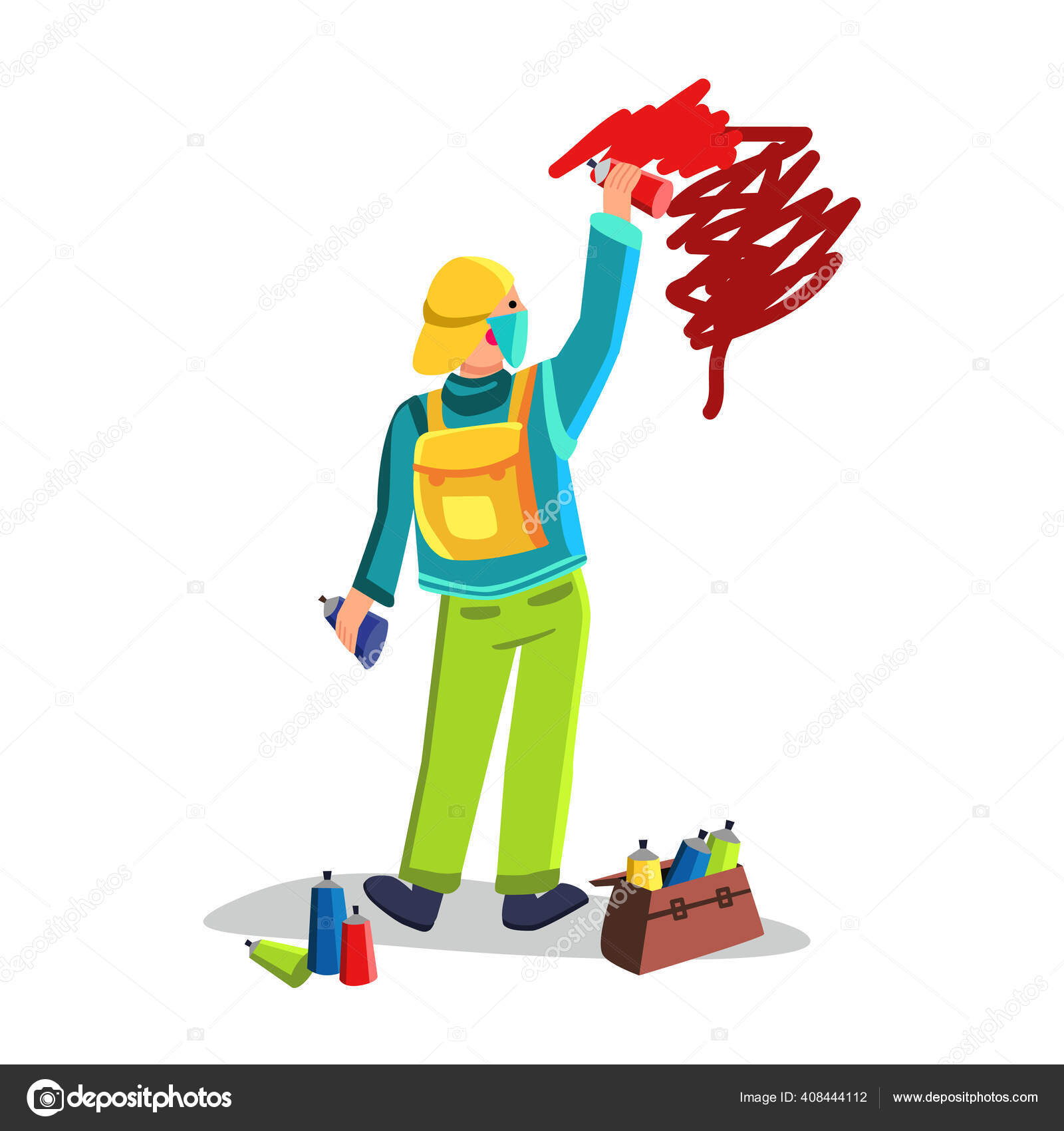 Character spray paint graffiti creativity icon Vector Image