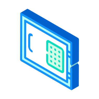 Güvenli ekipman izometrik ikon vektörü izole çizimi