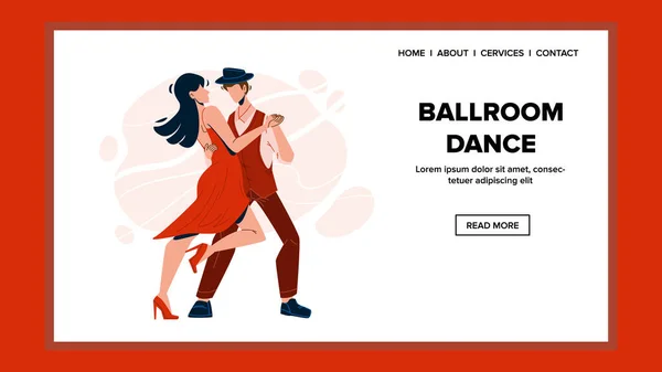 Homem e mulher dançando no salão de baile vetor de dança —  Vetores de Stock