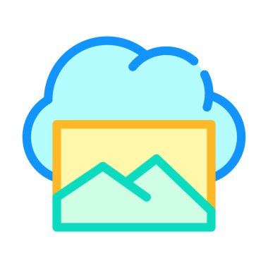 resim bulutu renk ikonu vektör illüstrasyonu