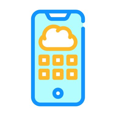 bulut depolama telefon dosyaları renk vektör illüstrasyonu