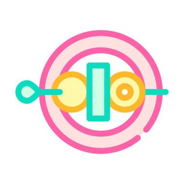 sebze barbeküsü renk ikonu vektör gösterimi