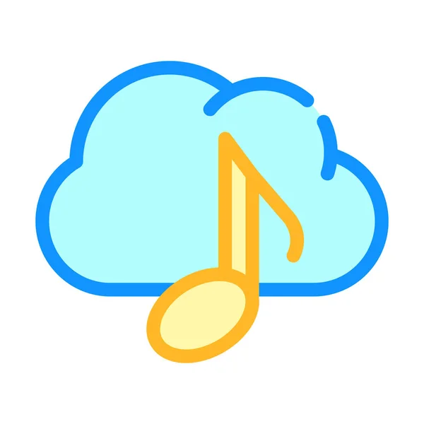 Μουσική σύννεφο αποθήκευσης εικονίδιο διάνυσμα εικονογράφηση — Διανυσματικό Αρχείο