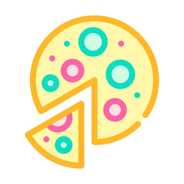 Vegan pizza färg ikon vektor symbol illustration — Stock vektor