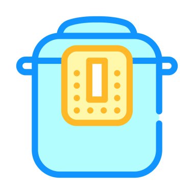 multicooker ekipman renk ikonu vektör gösterimi