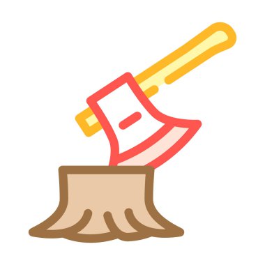 Ormanların yok edilmesi sorunu renk ikonu vektör gösterimi