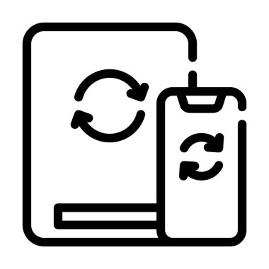 Telefon hattı simgesi çizimi ile bulut eşzamanlaması