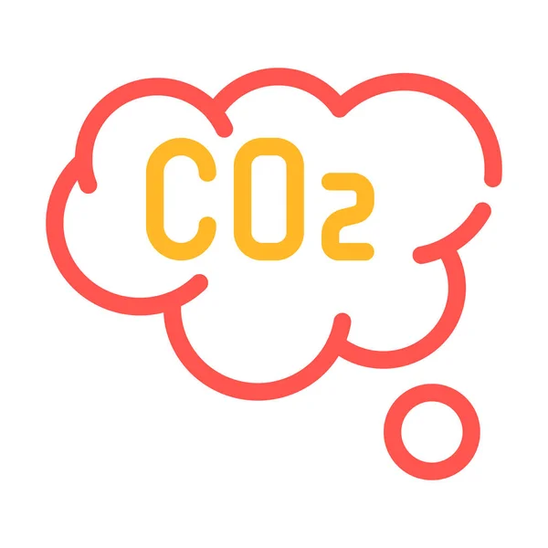 Co2 cloud color icon vector symbol illustration — Stock Vector