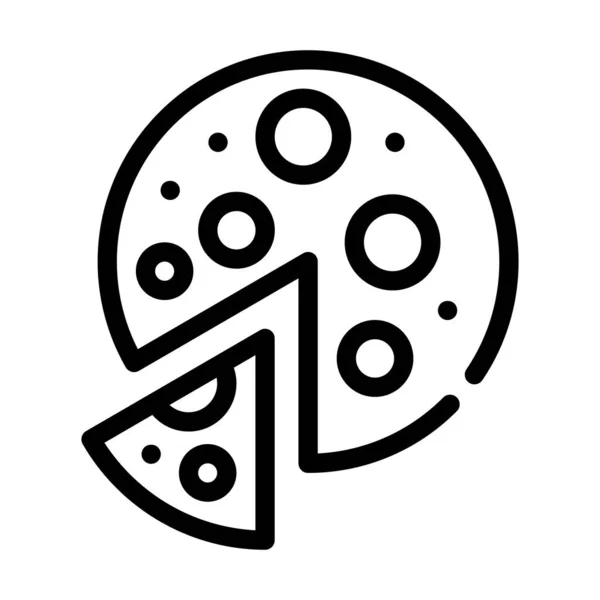 Веганская иллюстрация символа вегетарианской линии пиццы — стоковый вектор