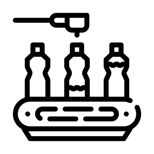 Derramamiento línea transportadora icono vector símbolo ilustración — Archivo Imágenes Vectoriales