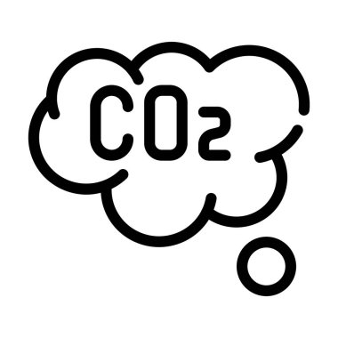 CO2 bulut çizgisi ikon vektör gösterimi