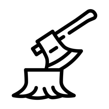 Ormanların yok edilmesi problem çizgisi simgesi çizimi