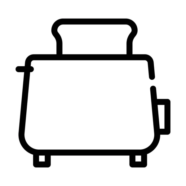 Grille-pain friture pain ligne icône vectoriel illustration — Image vectorielle