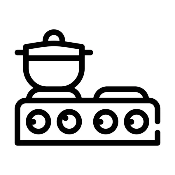 Tabla estufas línea icono vector símbolo ilustración — Vector de stock