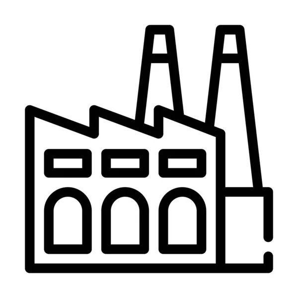 Fabriek milieu vervuiling lijn pictogram vector illustratie — Stockvector