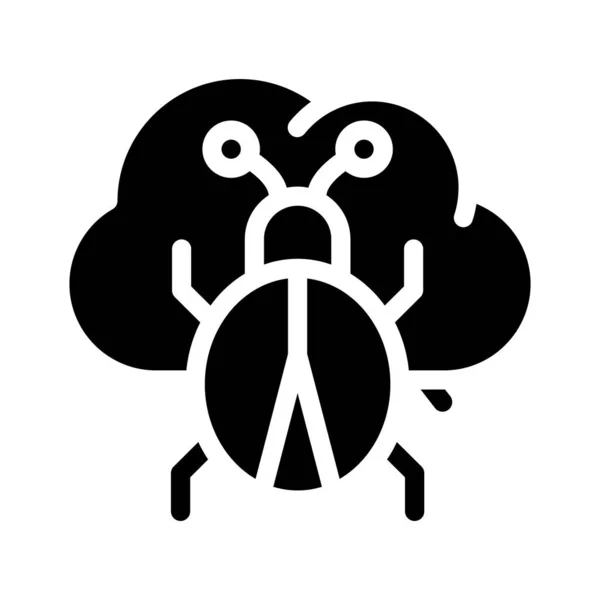 Cloud virus glyph icon vector symbol illustration — Stock Vector