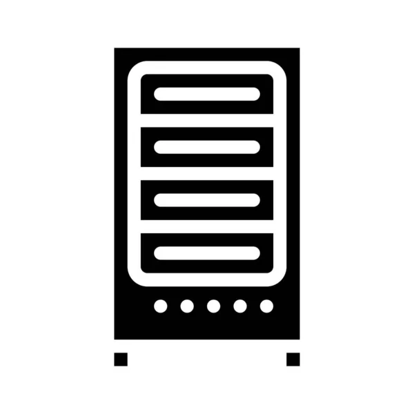 Centro de datos servidor glifo icono vector ilustración — Archivo Imágenes Vectoriales