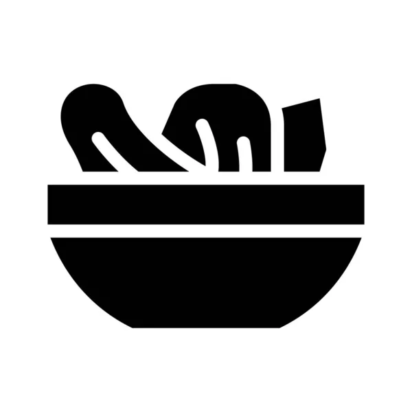 Plaque de salade glyphe icône vectoriel symbole illustration — Image vectorielle