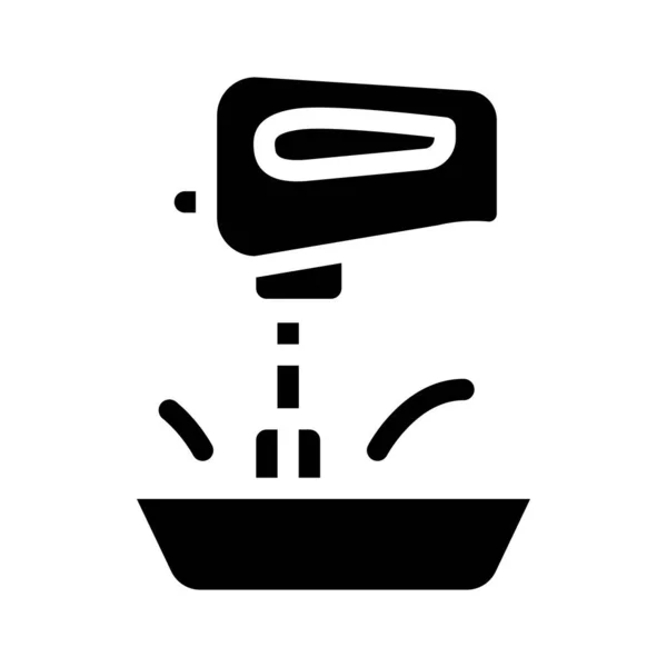 Mixer ilustrasi vektor ikon alat dapur glif - Stok Vektor