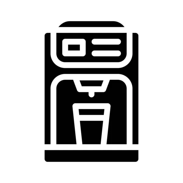 Máquina de café glifo ícone vetor símbolo ilustração — Vetor de Stock