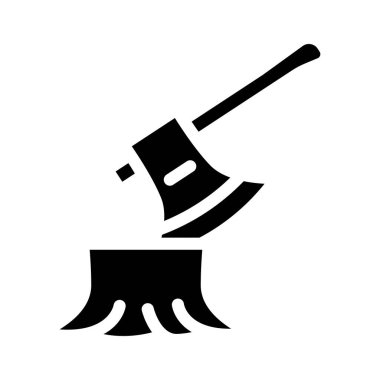 Ormanların yok edilmesi sorunu glifin vektör sembolü illüstrasyonuName