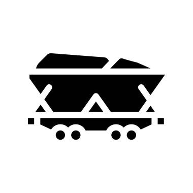 Madenci kömür kabartma ikonu vektör gösterimi