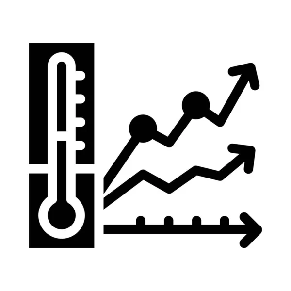 Illustrazione simbolo vettoriale icona glifo riscaldamento globale — Vettoriale Stock