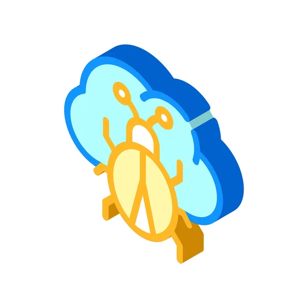 Nube virus icono isométrico símbolo vectorial ilustración — Vector de stock