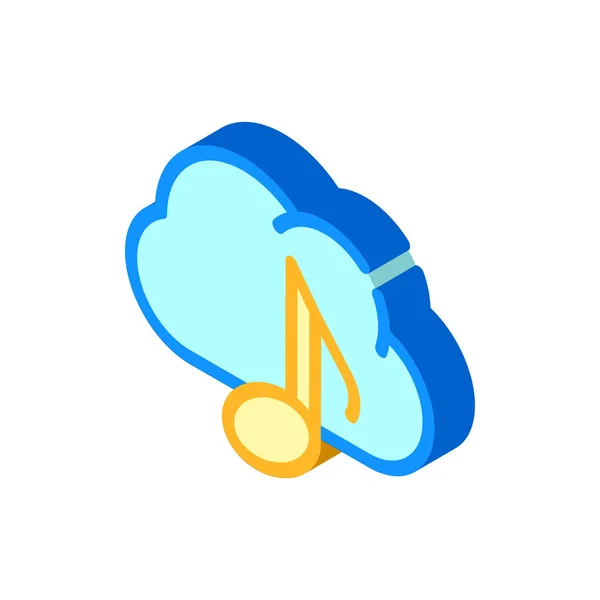 Przechowywanie muzyki chmura izometryczna ikona wektor ilustracja — Wektor stockowy