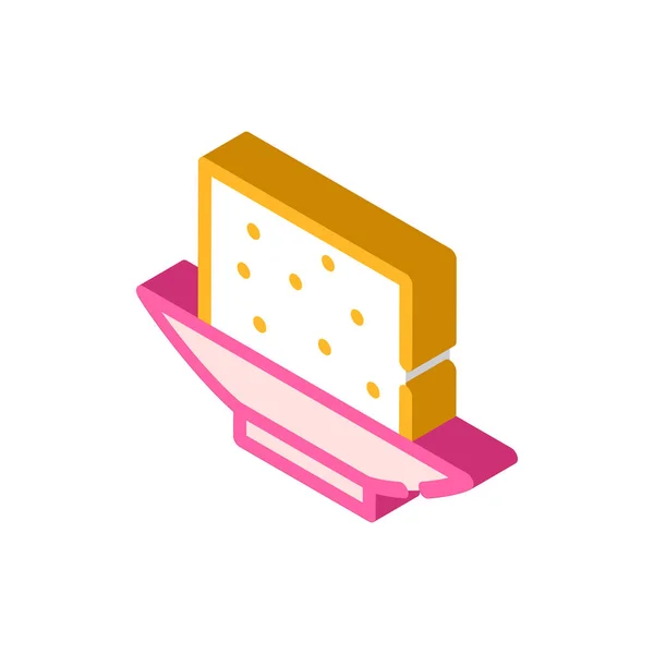 Tofu ost isometrisk ikon vektor symbol illustration — Stock vektor