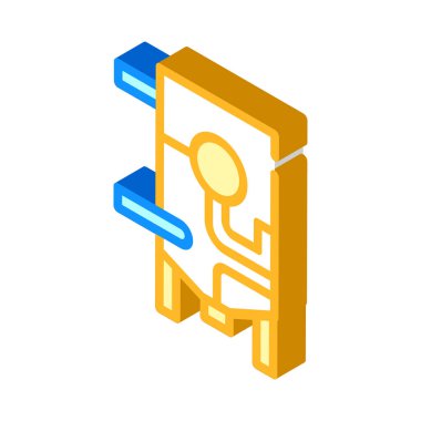 Daha rafine ekipman izometrik ikon vektör gösterimi