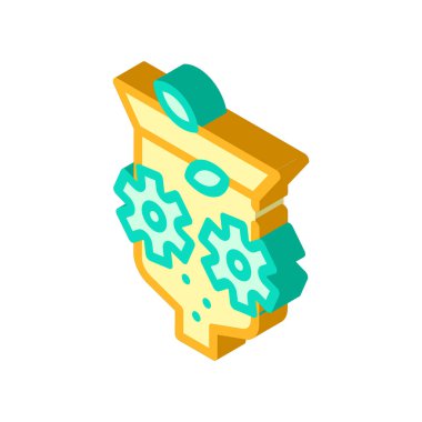 Ezici ekipman izometrik ikon vektör gösterimi