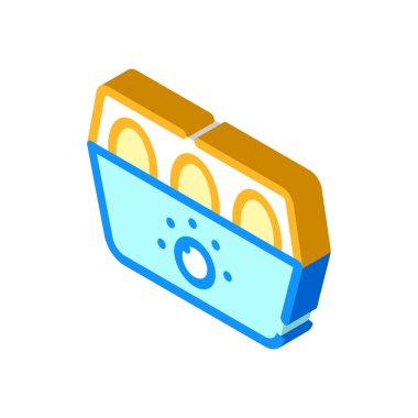 Yumurta pişirici izometrik ikon vektör gösterimi