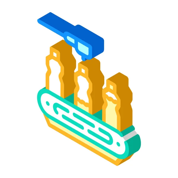 Illustration de symbole de vecteur d'icône isométrique de convoyeur de déversement — Image vectorielle